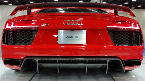 Download Wallpaper 2048x1152 Audi R8 Audi Red Front View Ultrawide