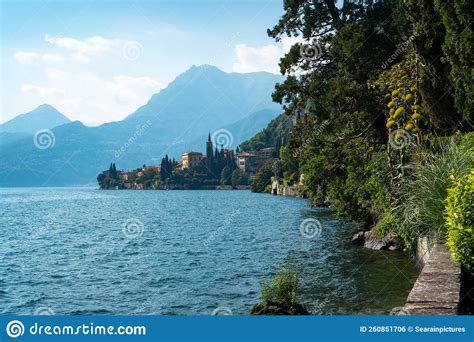 Panorama Of Lake Como And The Traditional Village Of Varenna In Italy