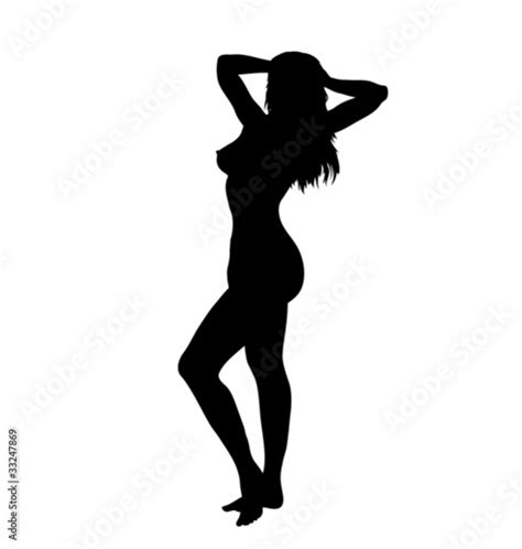 Woman Silhouette Nude Line Art Sticker By Adaptiveart Redbubble My