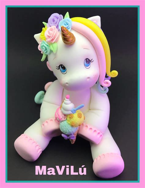 Unicornio Porcelana Fría Adornos De Arcilla De Polímero Fimo Arcilla Unicorn Cake Topper