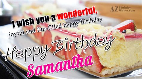 Special happy birthday wishes for samantha cake images, greeting cards, messages, quotes, sms, status, stories. Happy Birthday Samantha