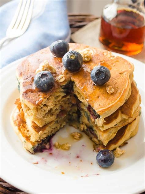 Blueberry Granola Crunch Pancakes Easy Breakfast Smoothies Delicious