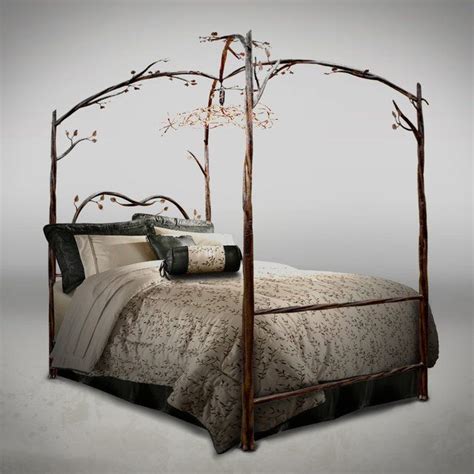 How to make a diy canopy bed frame. Fancy - Enchanted Forest Queen Canopy Bed | Iron canopy ...