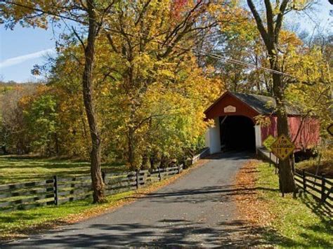 Knechts Covered Bridge In Rural Bucks County Pennsylvania Truss
