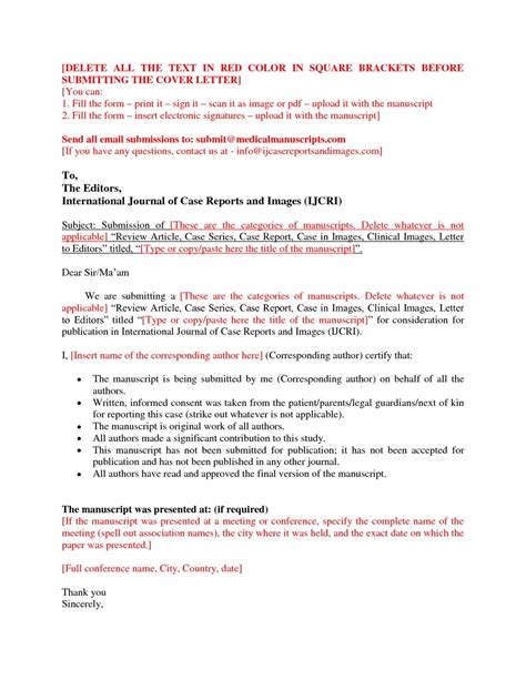 Sample cover letter for journal manuscript resubmissions as for the cover letter itself my own thoughts teixeira da. 27+ Cover Letter For Journal Submission | Resume cover ...