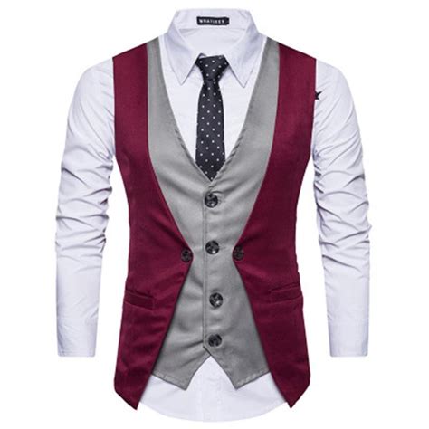 Buy Coofandy Men V Neck Sleeveless Slim Fit Jacket Business Suit Vests