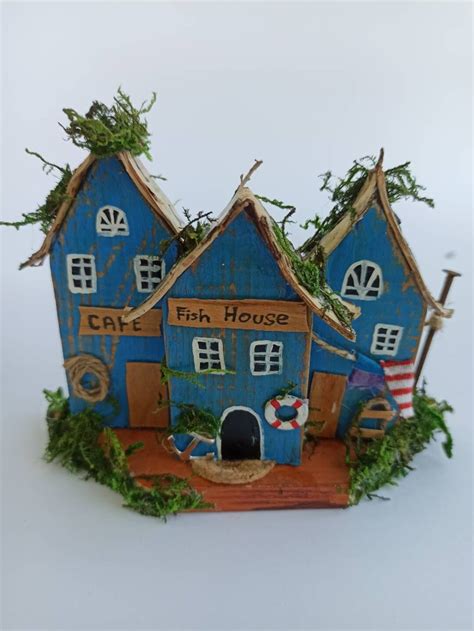 Handcrafted Driftwood Wooden Cottage Houses Reclaimed Etsy