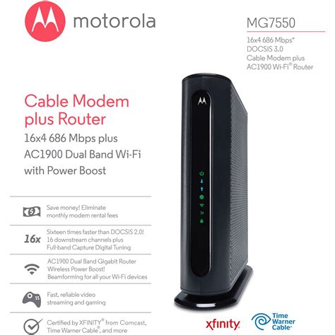 Are you confused over which router is going to work with spectrum internet? Motorola MG7550 16x4 Cable Modem, AC1900 Dual Band Wi-Fi ...