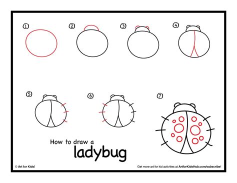 How To Draw A Ladybug - Art For Kids Hub - | Ladybug, Doodles and Drawings