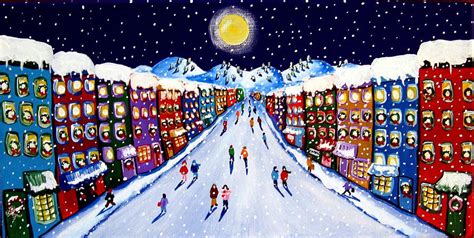 Christmas Shoppers Painting By Renie Britenbucher