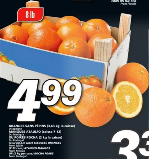 Oranges Sans Pépins 8 Lb Du 11 Au 17 Avril 2019