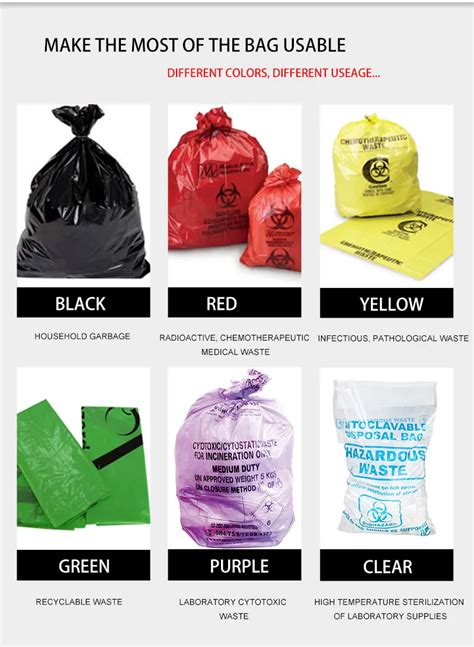 النفايات الطبية Biohazard أكياس النفايات الطبية اللون الأصفر الأوتوكلاف