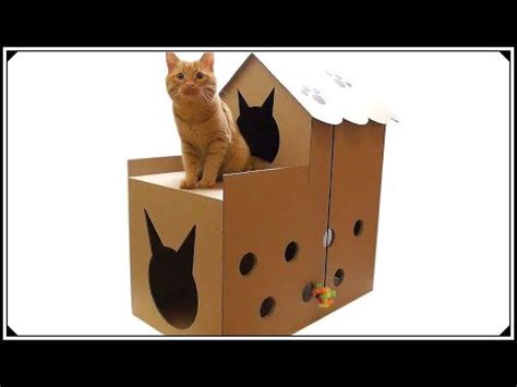 How to make a house cat out of cardboard - YouTube