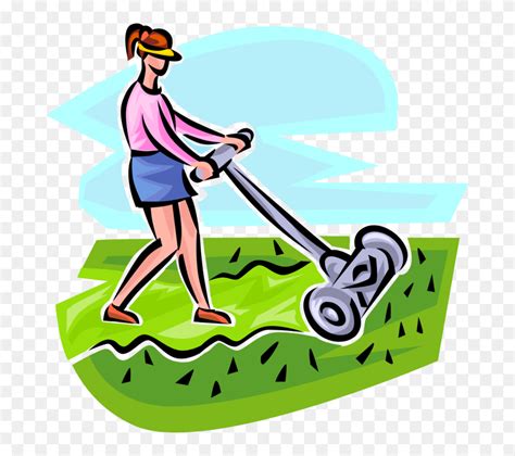 Clip Art Lawn Mowers Illustration Vector Graphics Image Old Woman