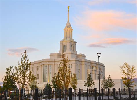 Payson Utah Temple during Sunset