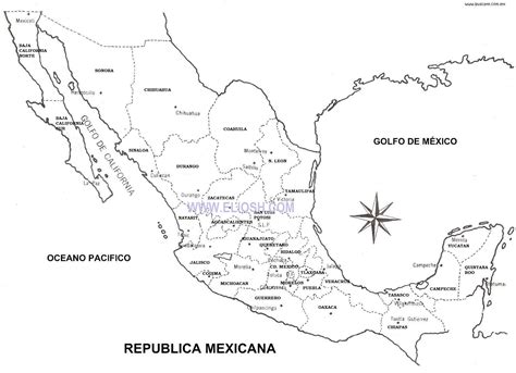Mapa De Mexico Por Estados Para Colorear Mapa Pinterest Images