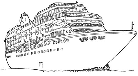 Paquebot / Bateau de croisière (Transport) #1 (coloriagesaimprimer.com