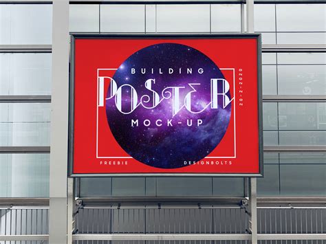 Free Mounted On Building Poster Mockup Psd Designbolts