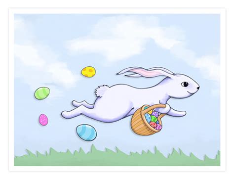 Digital White Rabbit Running For Easter A Digitally Hand Flickr
