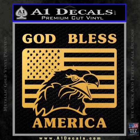 God Bless America Decal Sticker Eagle Flag A1 Decals