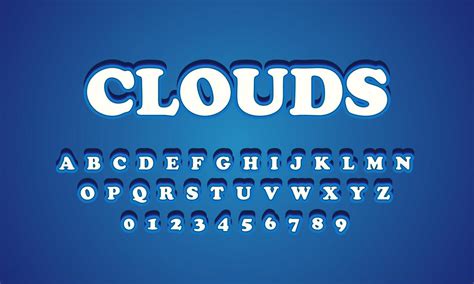 Text Effect Clouds Font Alphabet 2076835 Vector Art At Vecteezy