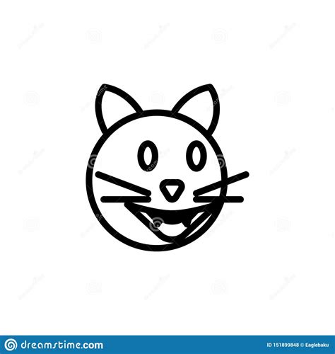 Cat Laughing Crying Emoji Outline Icon Signs And Symbols Can Be Used