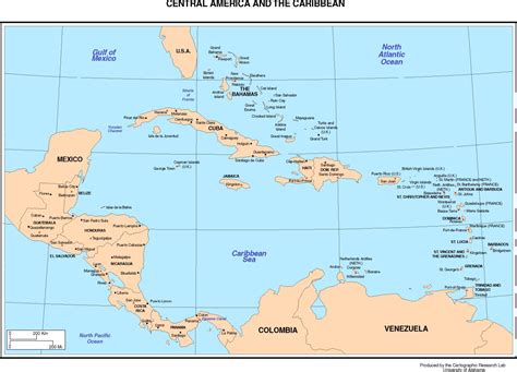 Central America Map And Capitals Zone Map