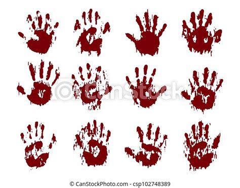Blood Horror Hands Set Scary Bloody Handprints And Murder Splatter