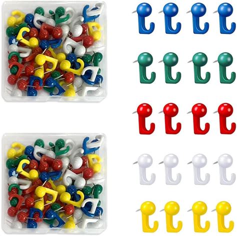 100pcs Clear Ball Shaped Push Pin Hooks Push Pin Hangers Thumbtacks