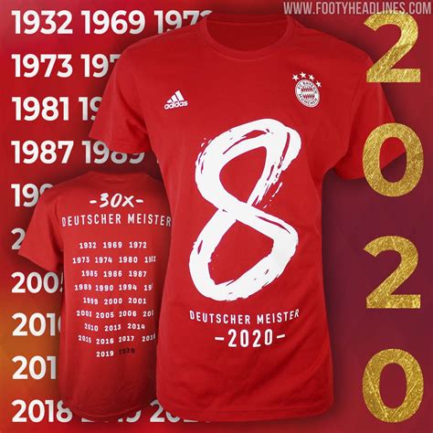 Bayern won the bundesliga title for 28th time last season. Adidas Bayern München 2019-2020 Bundesliga Champions Shirt ...