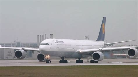 A340 600 Lufthansa Take Off Munich To New York Jfk Youtube