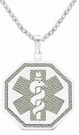 Sterling Silver Medical Alert Necklace Images