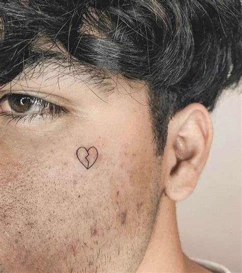 Minimal Broken Heart Face Tattoo Broken Tattoo Broken Heart Tattoo