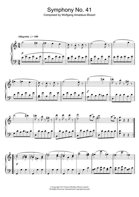 Wolfgang Amadeus Mozart Symphony No 41 Jupiter 3rd Movement Minuet At Stanton S Sheet Music