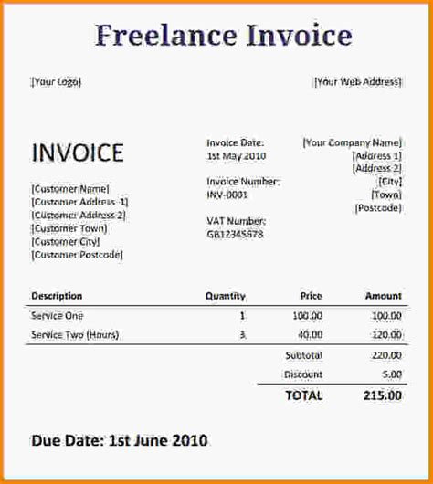 Free Freelance Writing Invoice Template Edit And Download Updated In