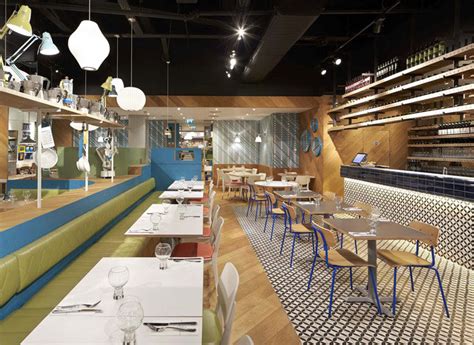 Colorful Ceramic Tiles at the Decor of an Italian Restaurant - InteriorZine