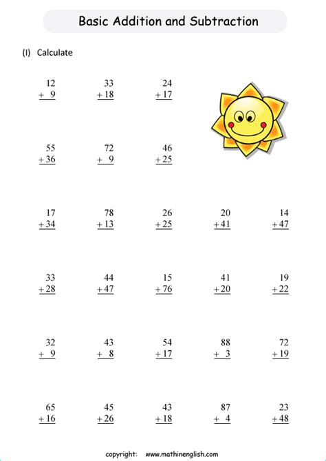 Worksheet #1 worksheet #2 worksheet #3. Add these 2 digit numbers or subtract these numbers within ...