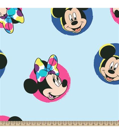 Disney Mickey Mouse Fleece Fabric Mickey And Minnie Fun Badges Joann