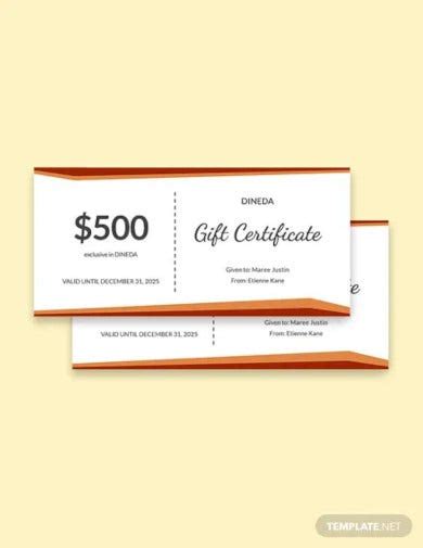 Restaurant Gift Certificates