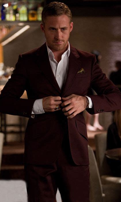 Ryan Gosling Burgundy Suit Herrkläder Män Klädsel