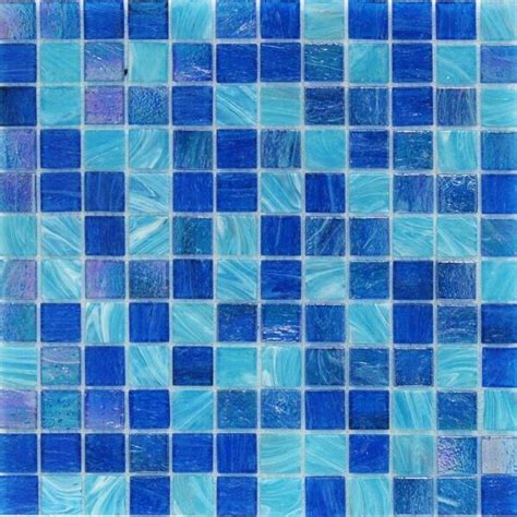 Ivy Hill Tile Aqua Blue Ocean 3 In X 20 In Mesh Mounted Squares Glass Floor And Wall Tile
