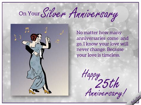 Anniversary wish used when celebrating a specific anniversary (e.g. Anniversary - 25th | Anniversary wishes for friends, Happy 25th anniversary, 25th anniversary wishes