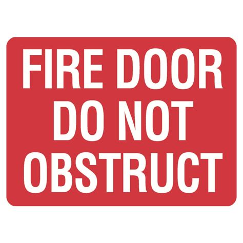 Fire Door Do Not Obstruct Sign Poly 300 X 225 Site Ware Direct