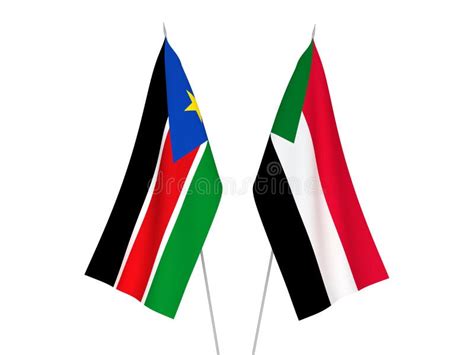 sudão e república das bandeiras do sudão do sul ilustração stock ilustração de render cultura