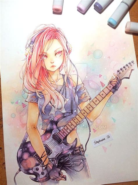 Rock N Roll ~ By Spiece96 Musician Artwork Character Design Girl