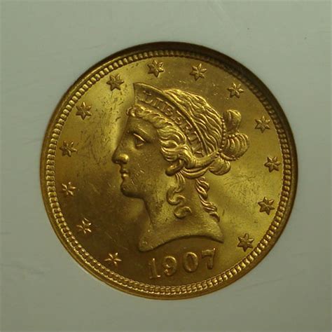 1907 Ten Dollar Liberty Gold Eagle Ngc Ms64
