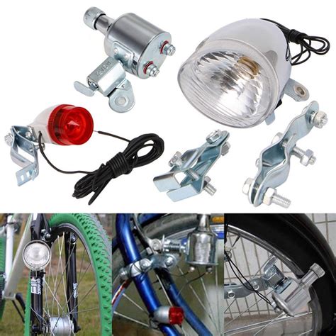 12v 6w Bicycle Motorized Bike Friction Generator Dynamo Headlight Tail