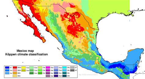 Detailed Köppen Climate Classification Map Of Mexico 1151 × 625