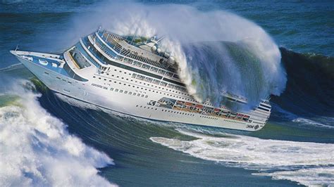 Cruise Ship Waves Storm
