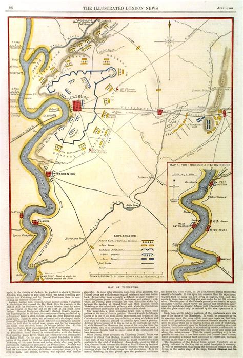 Map Of Vicksburg Map Of The Area Around Vicksburg During The Civil